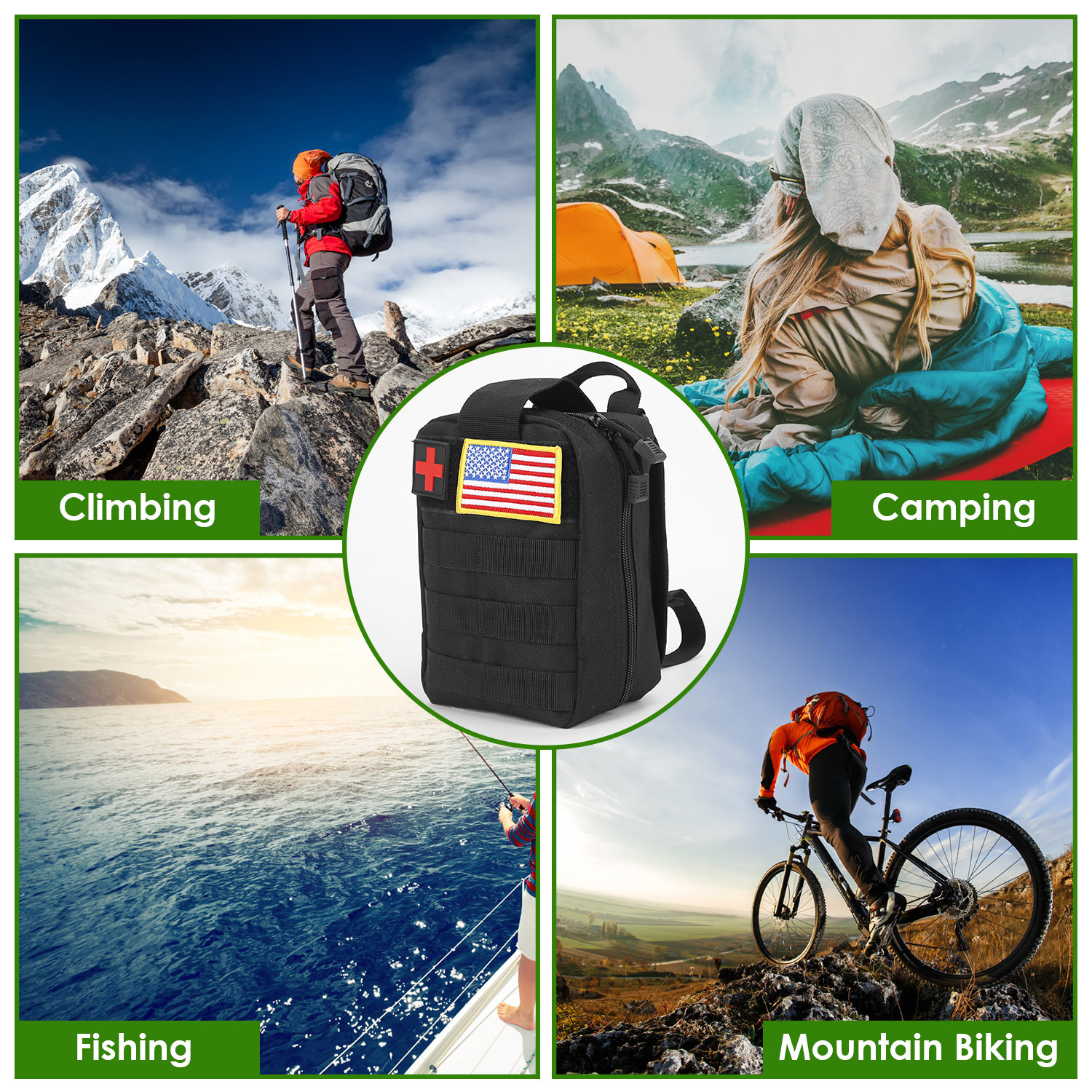 47Pcs Emergency Survival Kit Survival EDC Gear Equipment Tool First Aid Supplies Kit Tools With Pouch For Hiking Hunting Disaster Camping Adventure - Image 5