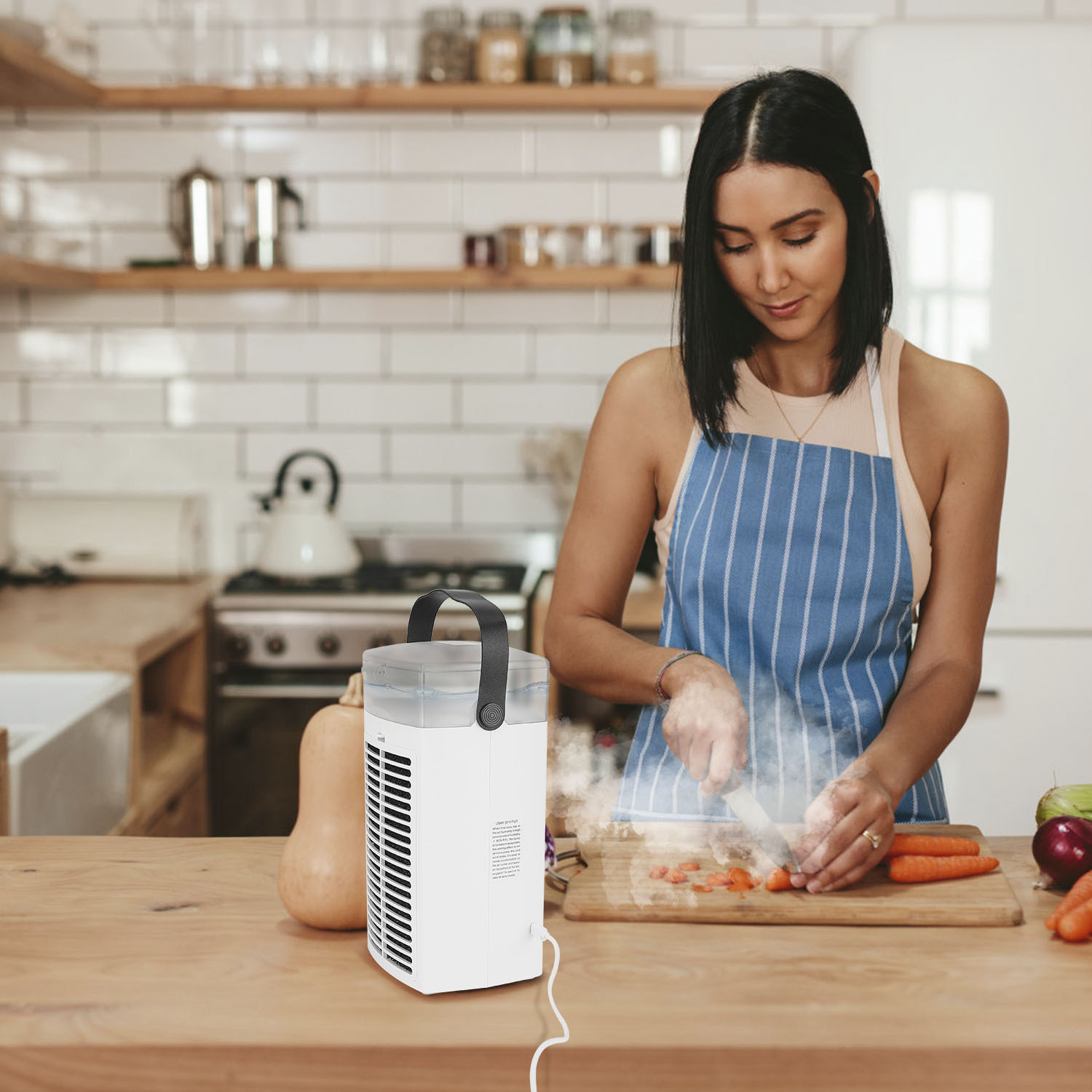 4 In 1 Portable Air Conditioner Fan Evaporative Air Cooler Water Mist Cooling Fan For Desktop 3 Speeds Nightlight - Image 10