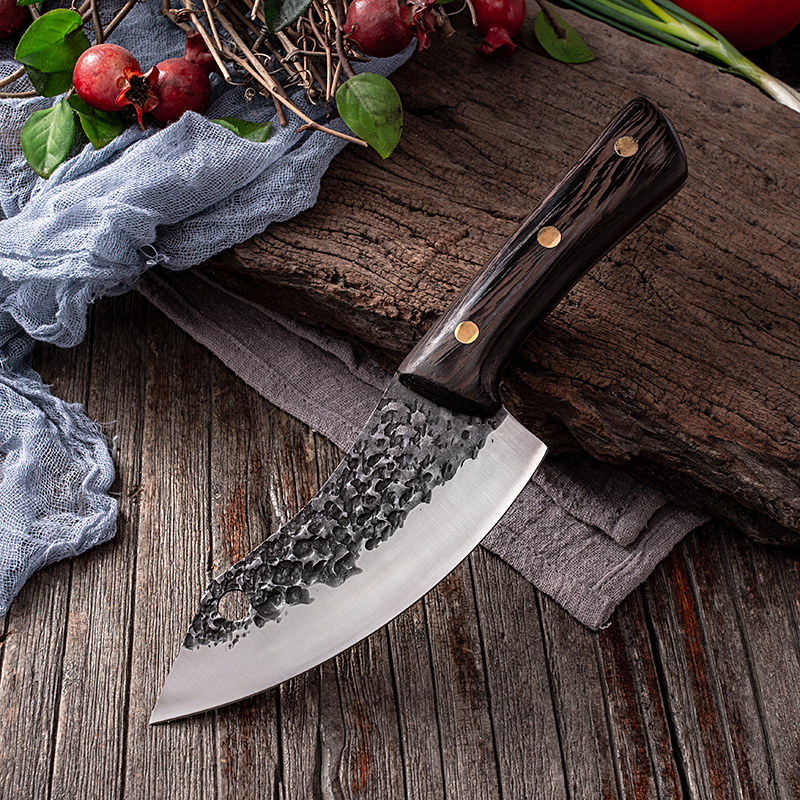 Segmented Forged Leather Sheath Sharp Non-grinding Picnic Knife - Image 4