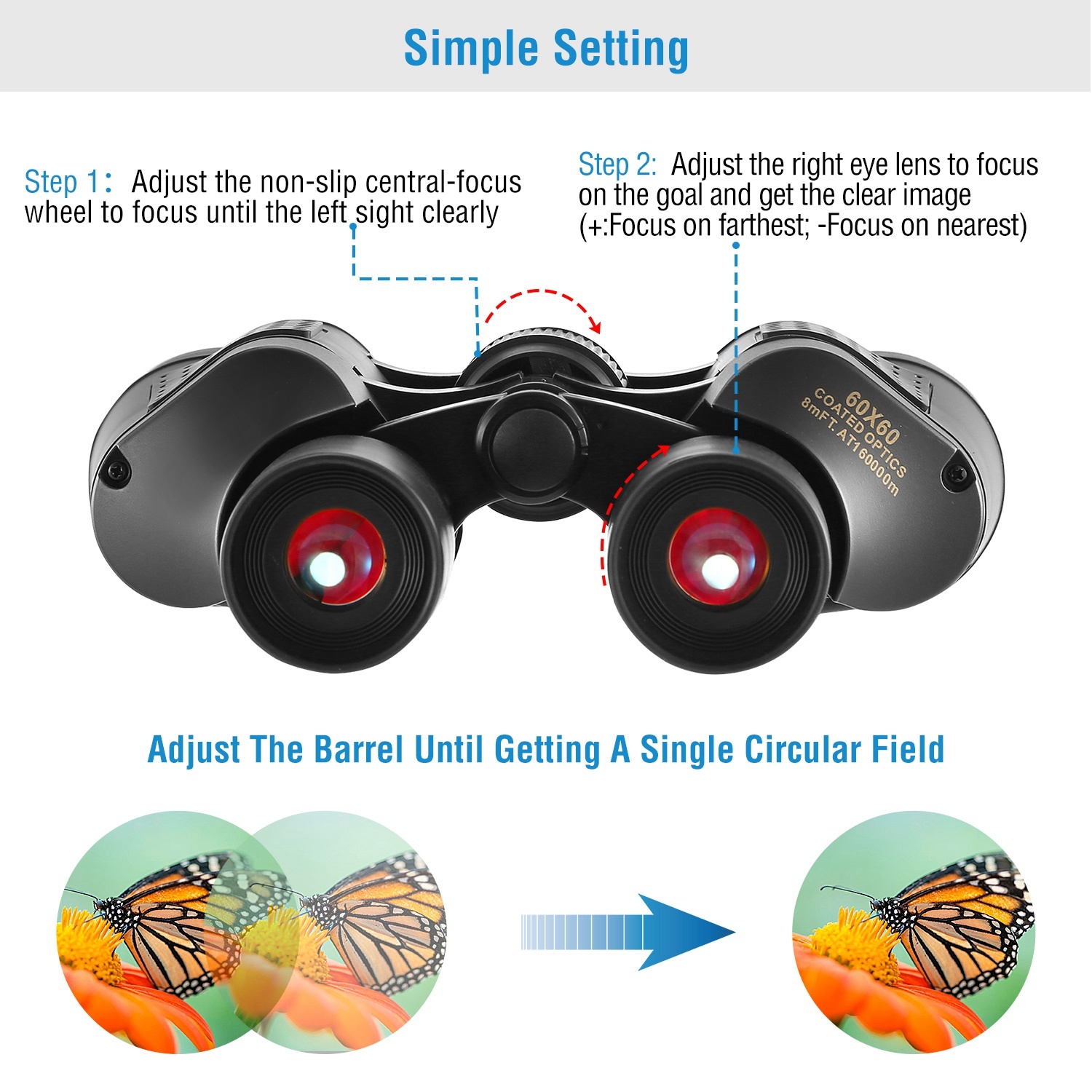 Portable HD Binoculars With FMC Lens Low Light Night Vision Telescope For Bird Watching Hunting Sports Events Concerts Adventure With Shoulder Strap Bag - Image 9