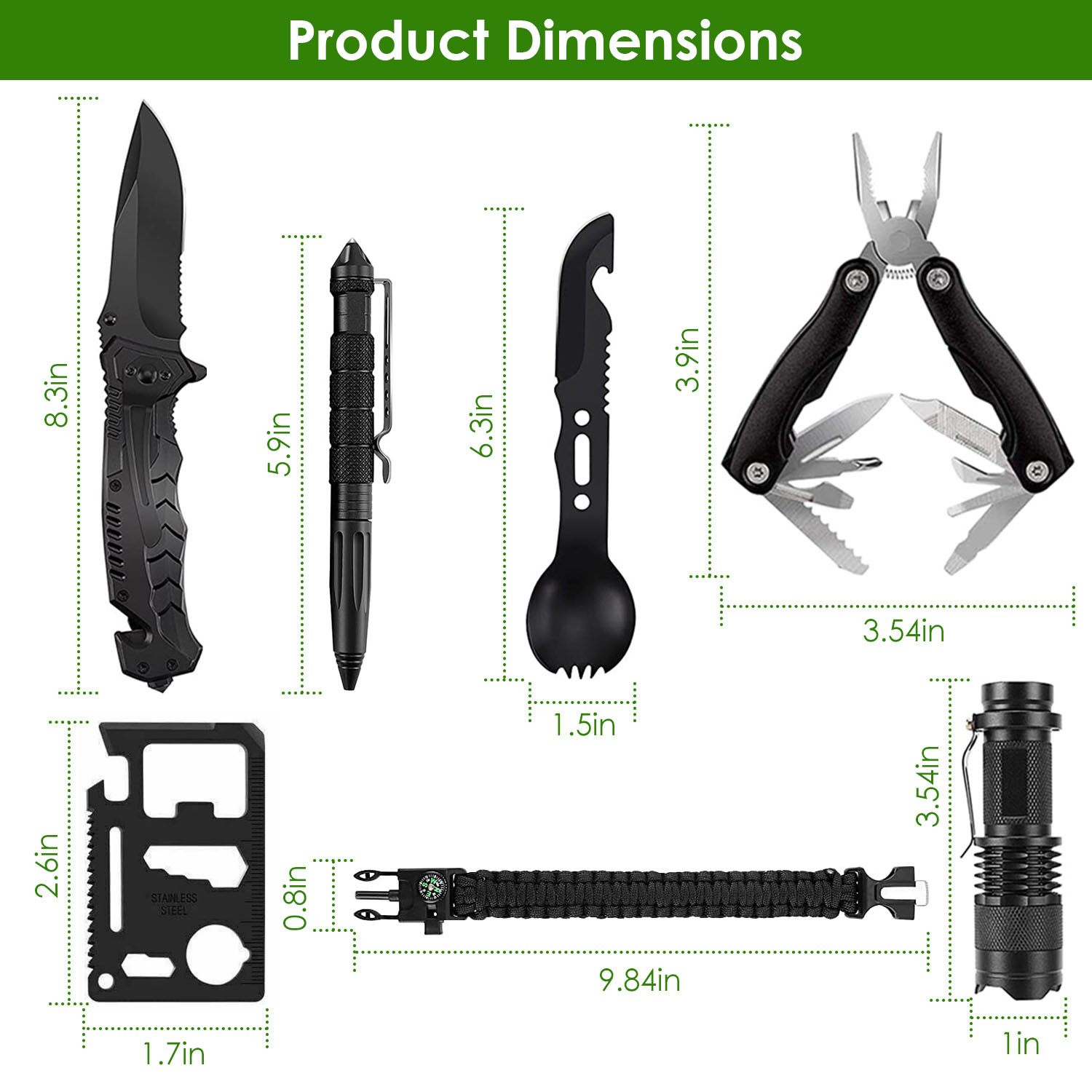 47Pcs Emergency Survival Kit Survival EDC Gear Equipment Tool First Aid Supplies Kit Tools With Pouch For Hiking Hunting Disaster Camping Adventure - Image 3