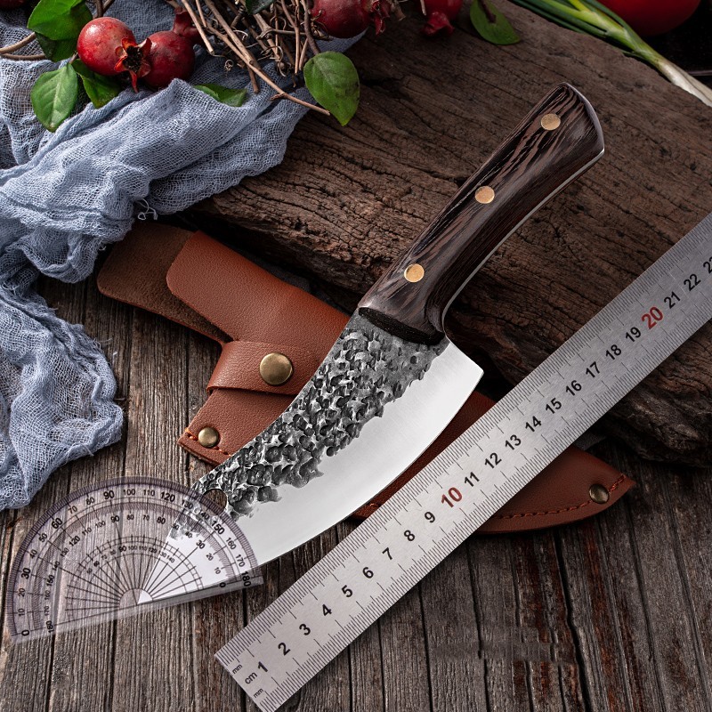Segmented Forged Leather Sheath Sharp Non-grinding Picnic Knife - Image 7