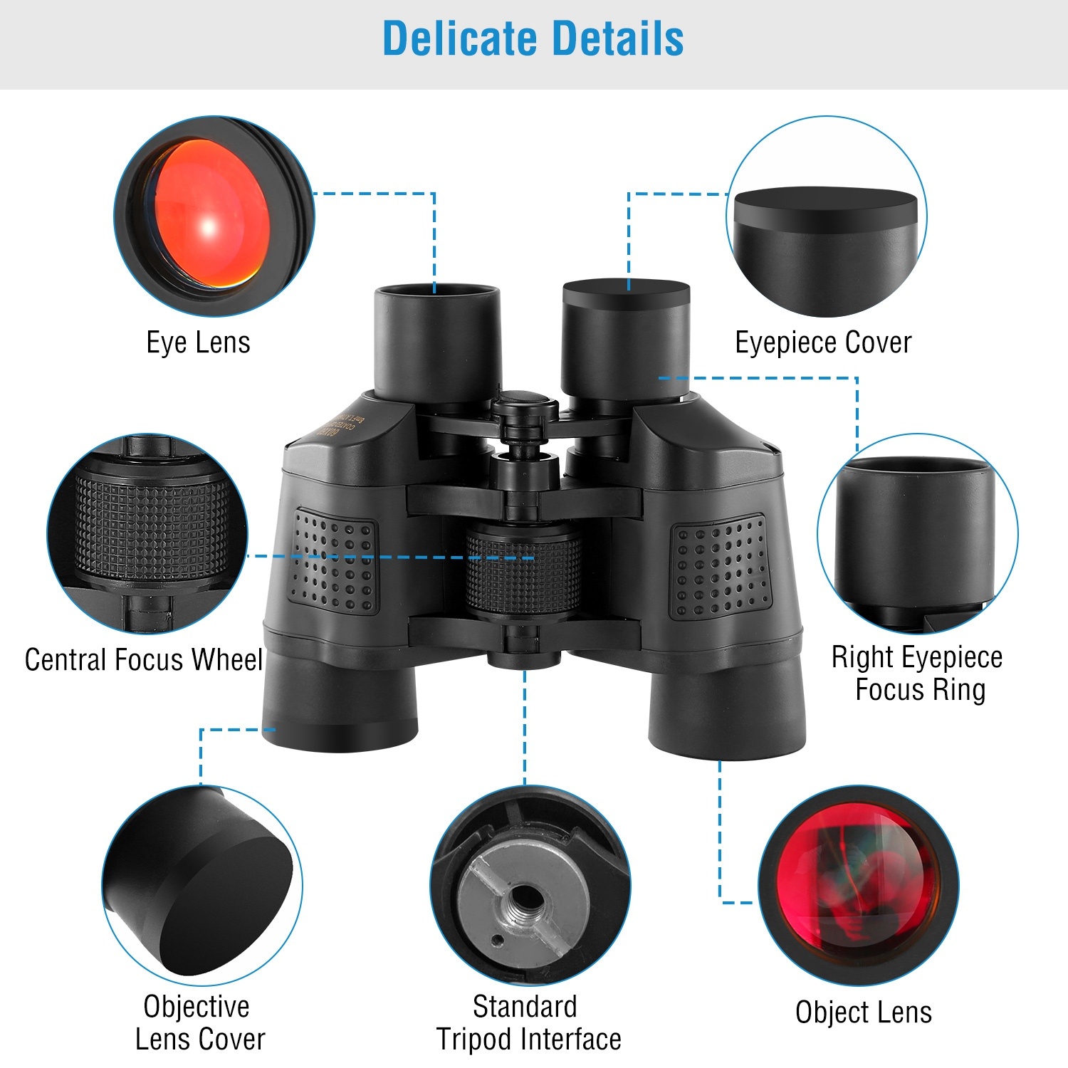 Portable HD Binoculars With FMC Lens Low Light Night Vision Telescope For Bird Watching Hunting Sports Events Concerts Adventure With Shoulder Strap Bag - Image 4