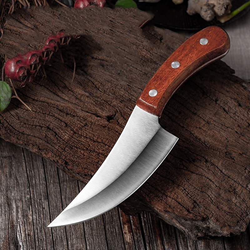 Segmented Forged Leather Sheath Sharp Non-grinding Picnic Knife - Image 3