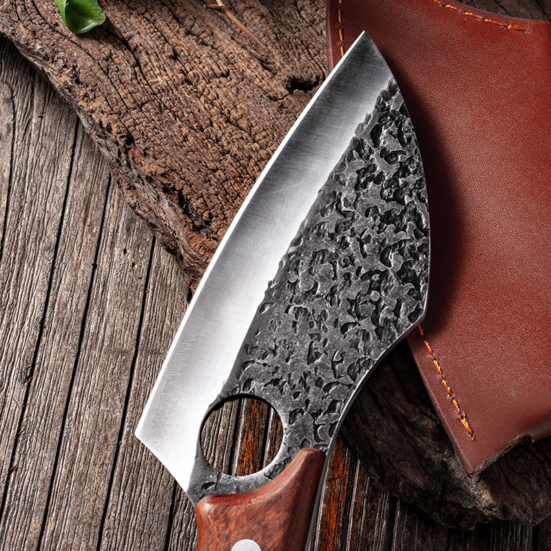 Segmented Forged Leather Sheath Sharp Non-grinding Picnic Knife - Image 5