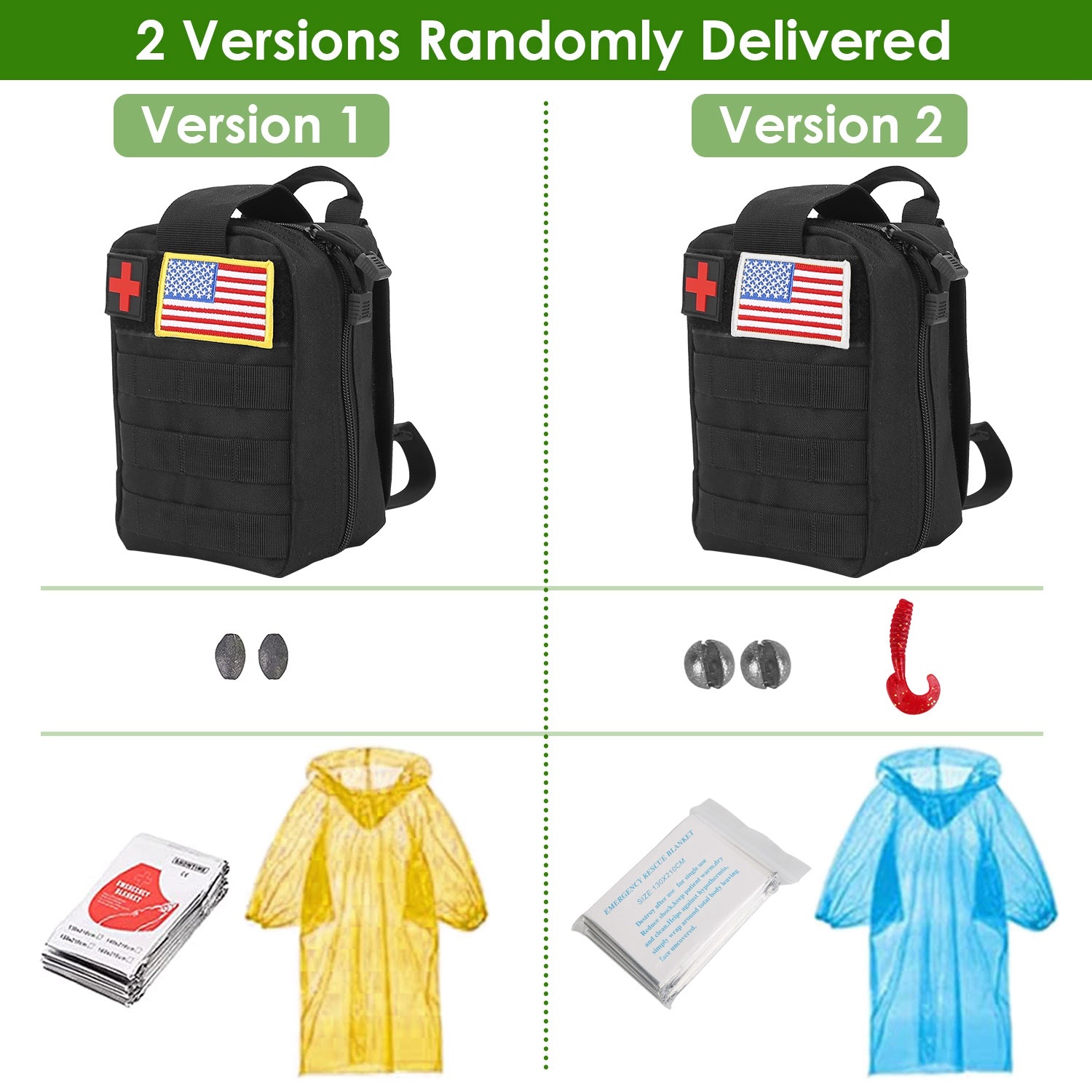 47Pcs Emergency Survival Kit Survival EDC Gear Equipment Tool First Aid Supplies Kit Tools With Pouch For Hiking Hunting Disaster Camping Adventure - Image 8