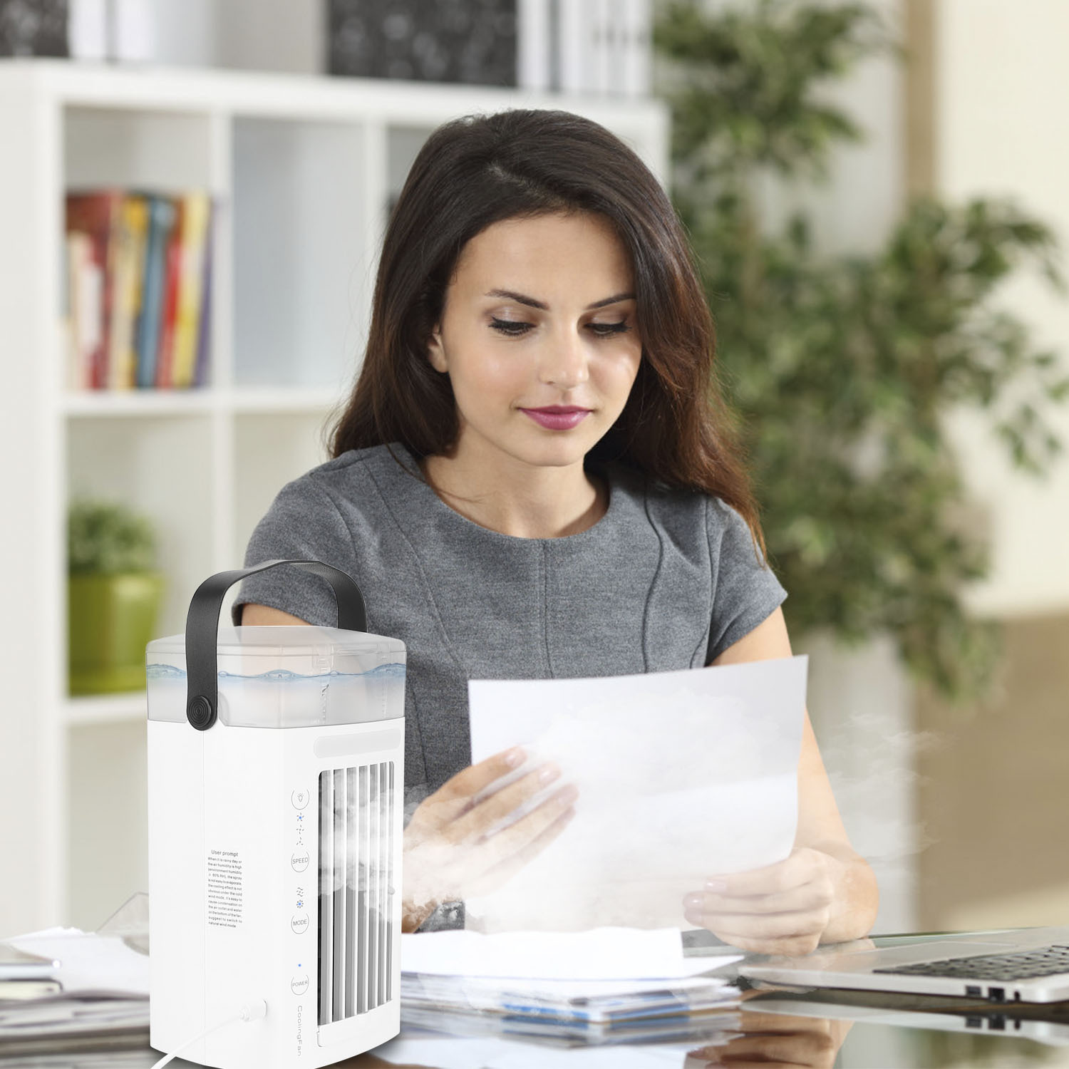 4 In 1 Portable Air Conditioner Fan Evaporative Air Cooler Water Mist Cooling Fan For Desktop 3 Speeds Nightlight - Image 7