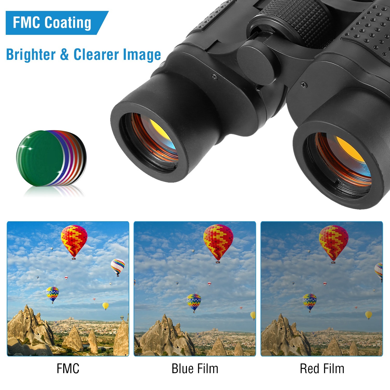 Portable HD Binoculars With FMC Lens Low Light Night Vision Telescope For Bird Watching Hunting Sports Events Concerts Adventure With Shoulder Strap Bag - Image 8
