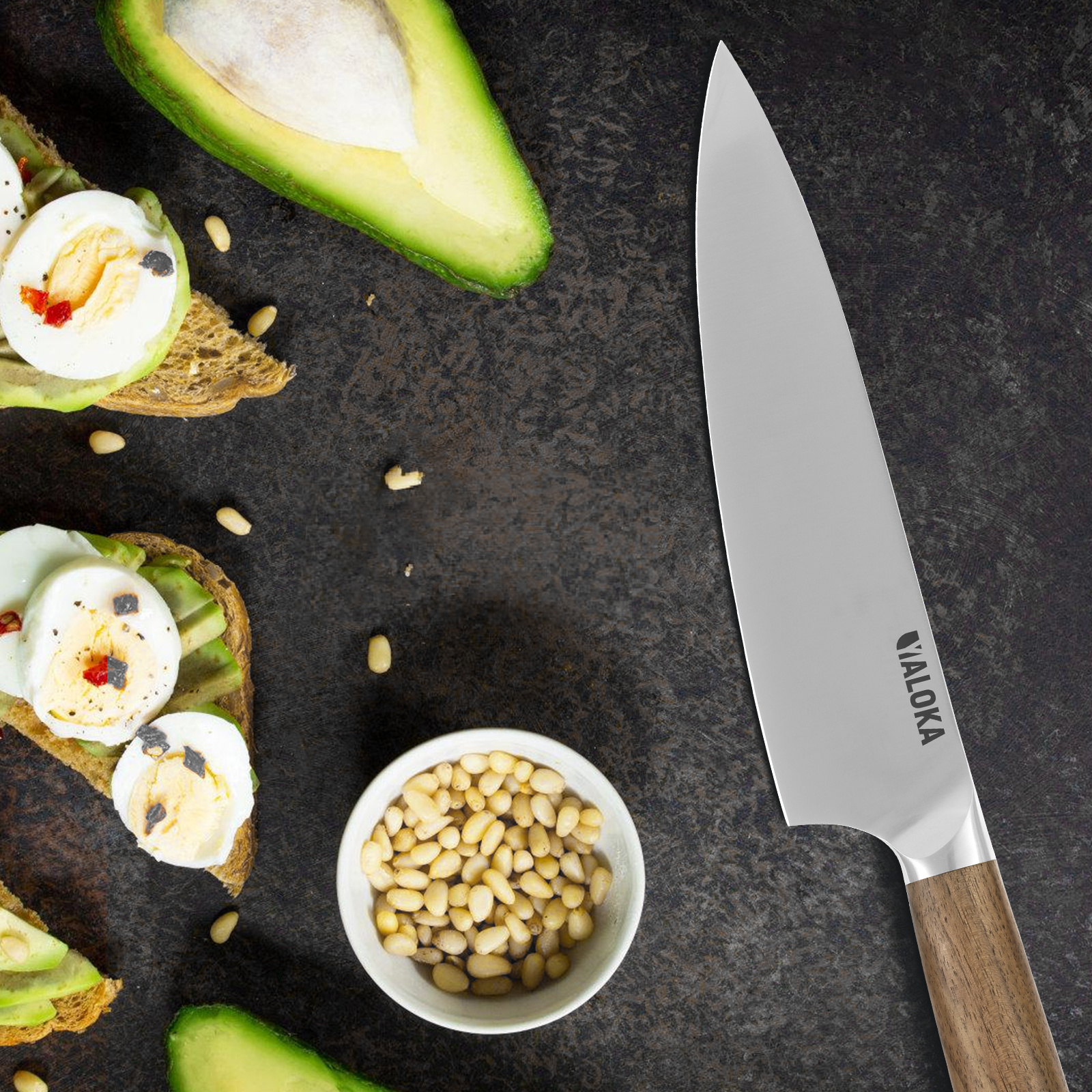Chef Knife - 8-Inch Professional Japanese Kitchen Knife, Ultra Sharp Gyuto Knife Full Tang Ergonomic Natural Wood Handle, Cooking Knife With Gift Box - Image 6