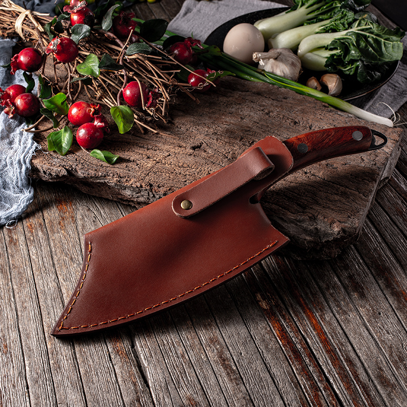 Segmented Forged Leather Sheath Sharp Non-grinding Picnic Knife - Image 9