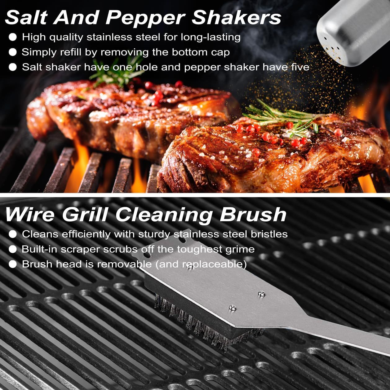 POLIGO 29 PCS BBQ Grill Accessories Stainless Steel BBQ Tools Grilling Tools Set With Storage Bag For Fathers Day Dads Birthday Presents - Camping Grill Utensils Set Ideal Grilling Gifts For Men Women - Image 2